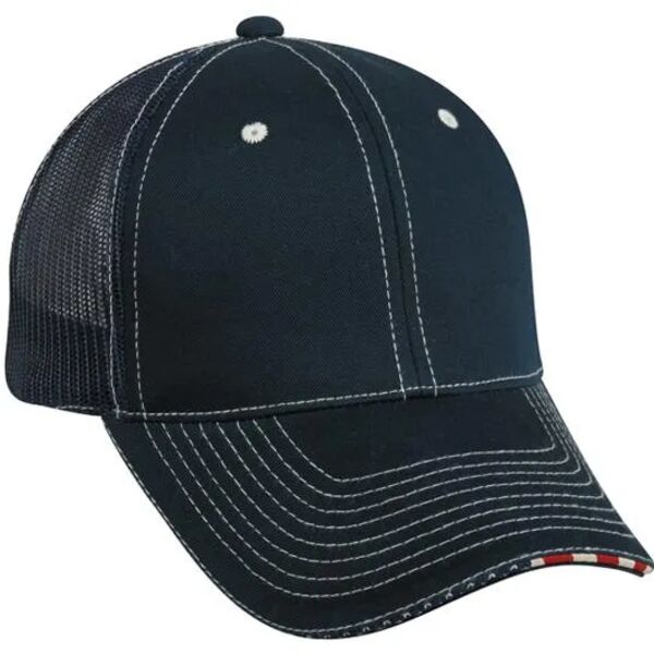 Twill Mesh Back W/Flag Sandwich Visor Thumbnail